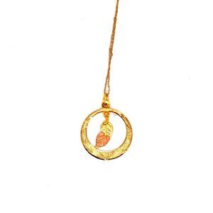 10k Circle Leaf Black Hills Gold Necklace